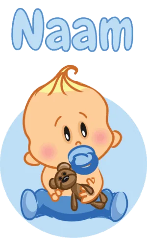 Geboortesticker Baby teddy met naam voor op het raam