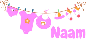 Geboortesticker Waslijn met naam voor op het raam