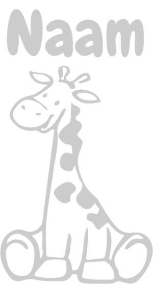 Geboortesticker giraffe zit
