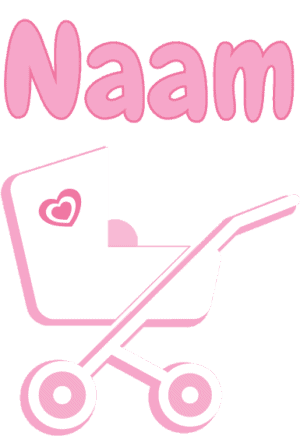 Geboortesticker Kinderwagen roze