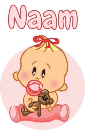 Geboortesticker Teddy meisje met naam voor op het raam