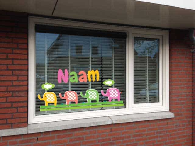 Geboortesticker Olifantjes - Afbeelding 2