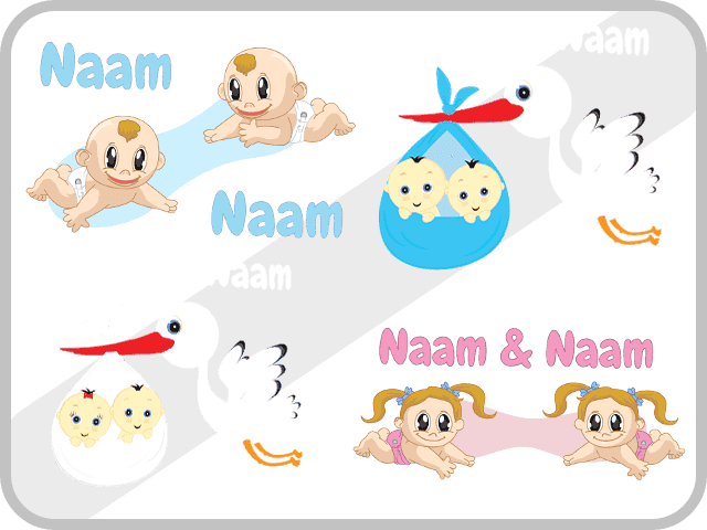 Geboortestickers tweeling