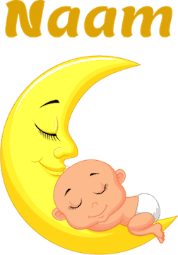 baby slaapt op maan
