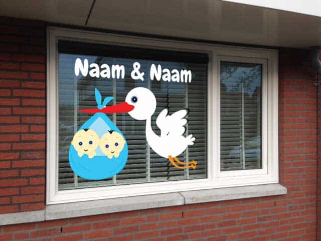 geboortesticker op raam jongens