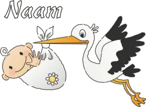 Geboortesticker ooievaar