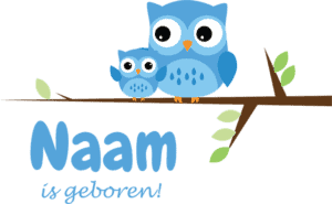 Geboortesticker blauwe uiltjes