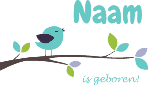 geboortesticker vogel op tak