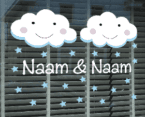 Geboortesticker wolk tweeling jongens