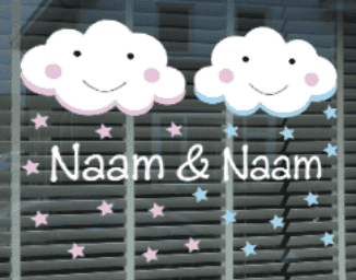 Tweeling meisje en jongen wolkjes