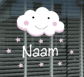 Geboortesticker Wolk roze