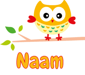 Geboortesticker geel uiltje