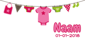Geboortesticker waslijntje meisje