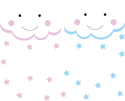 Tweeling meisje en jongen wolkjes - Afbeelding 2