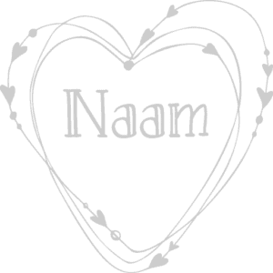 Geboortesticker Harten Lijnen met naam voor op het raam